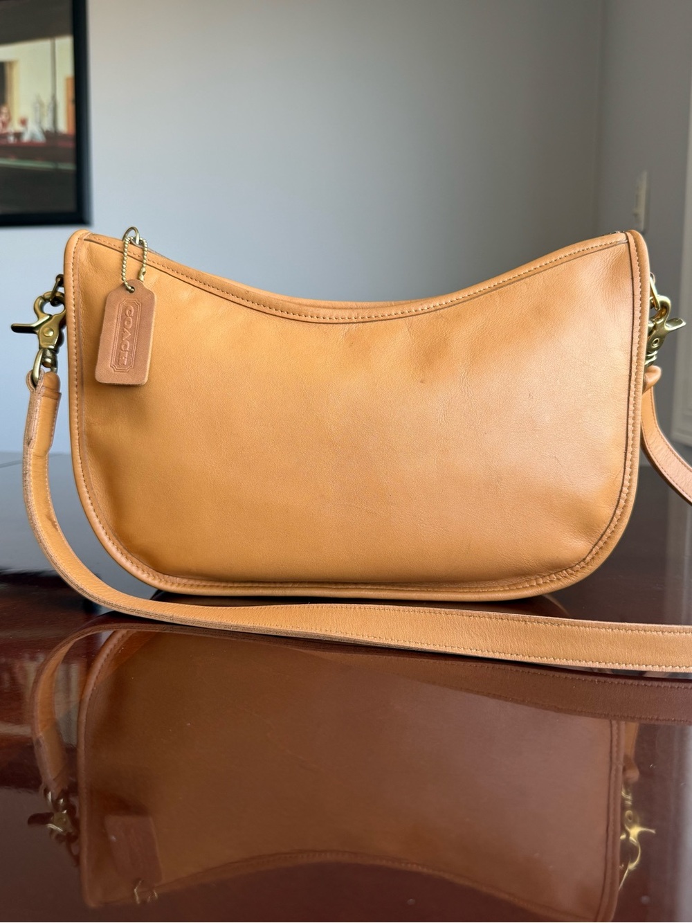 Large Swinger Bag Chamois Vintage COACH 4040, USA Made